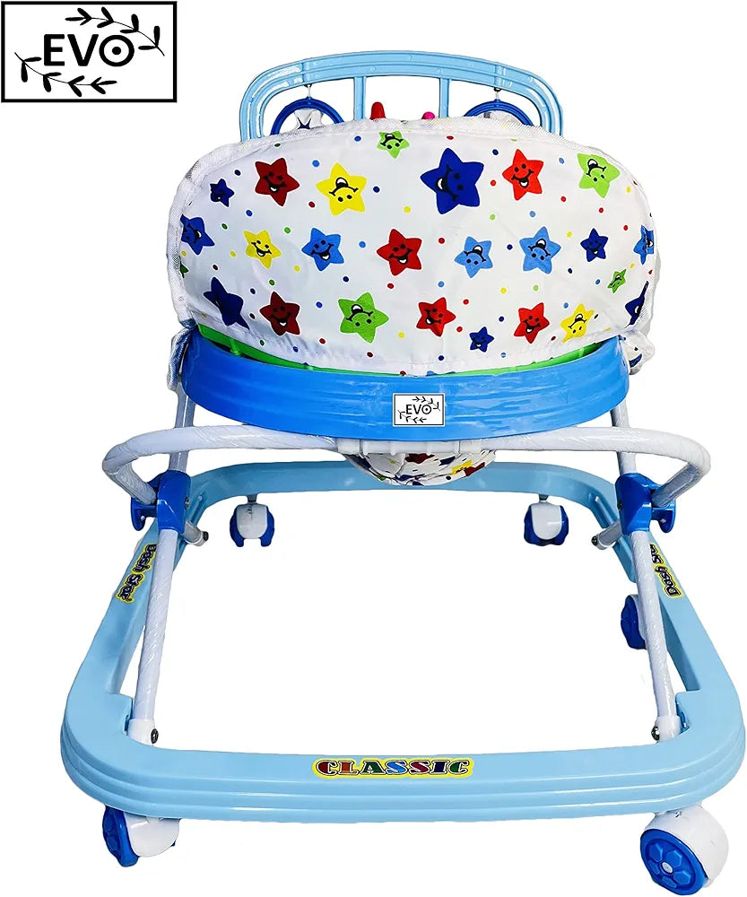 Dash Star classic Round Baby Walker for Kids, Music and Light Function with 3 Position Height Adjustable & 360 degree rotating Kids Walker, Fun Toys & Activities for Babies