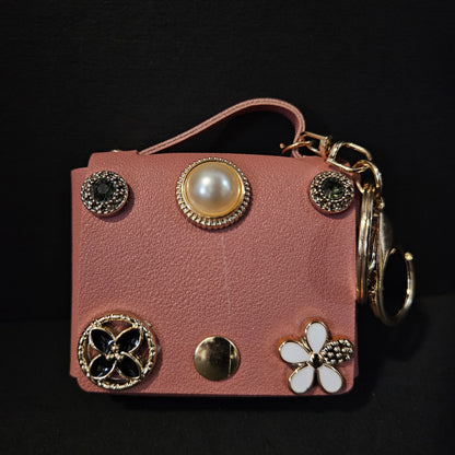 Keychain Mini Faux Leather Coin Purse Keychain Storage Bag Headphone Bag Keychain Bag