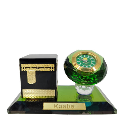 Crystal Glass Decorative Kaaba Mecca Showpiece Islamic Home Decor Religious Souvenir Elegant Display Ornament Crystal Gift for Living Room Office