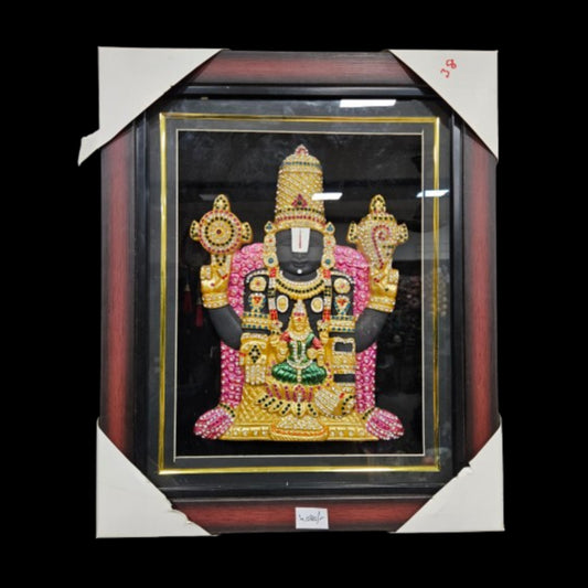 Lord Balaji decorated with attractive stones Photo Frame perfect for Marriage gifting,house warming