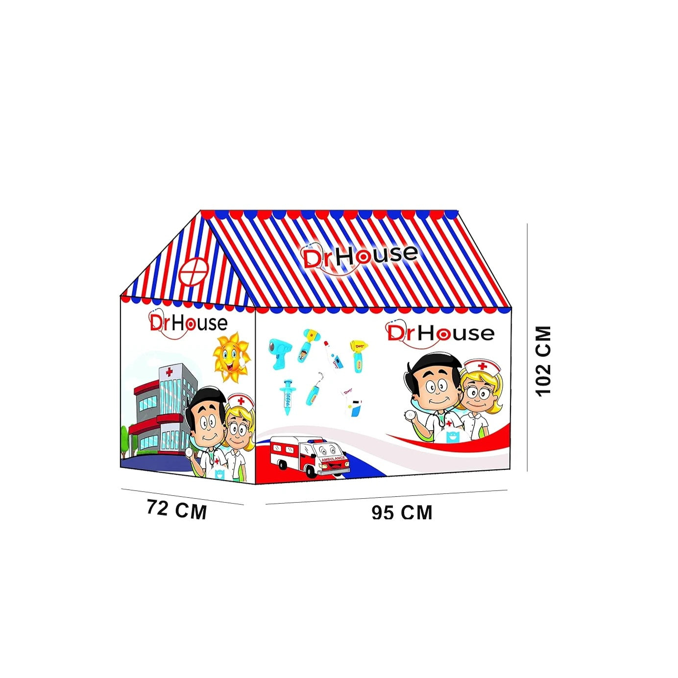 Doctor Tent House Indoor-Outdoor Set for Kids (95 * 72 * 102 Cm) (Doctor House Tent)