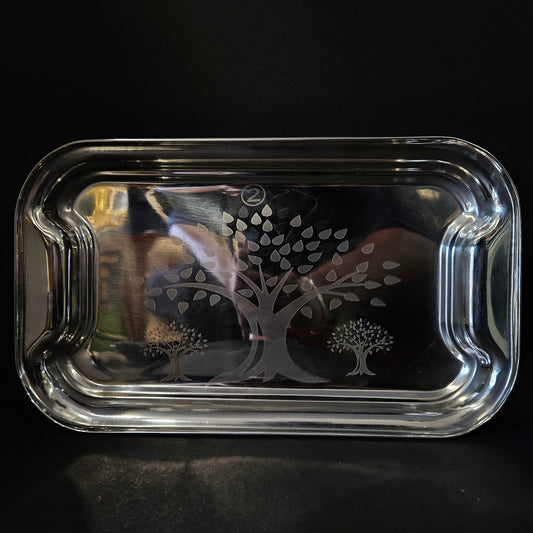 Three tree designed stainless Steel rectangular serving tray perfect for Return gifting purpose