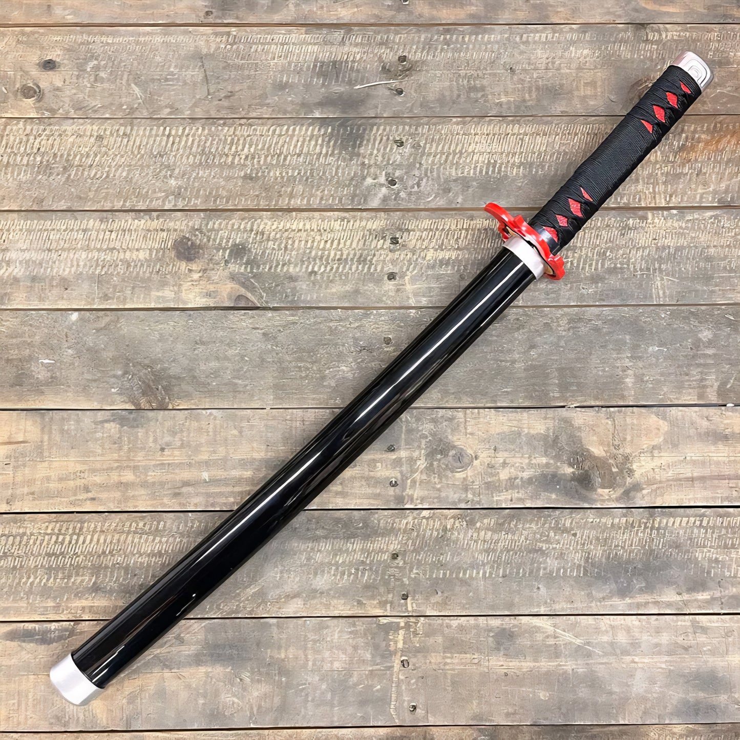 Fantasy Anime Replica Demon Hunting Black Nichirin Samurai Sword Tanjiro Final Battle Edition for Costume Cosplay Halloween Practice