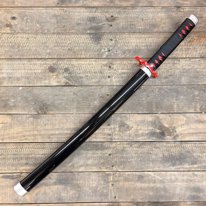 Fantasy Anime Replica Demon Hunting Black Nichirin Samurai Sword Tanjiro Final Battle Edition for Costume Cosplay Halloween Practice