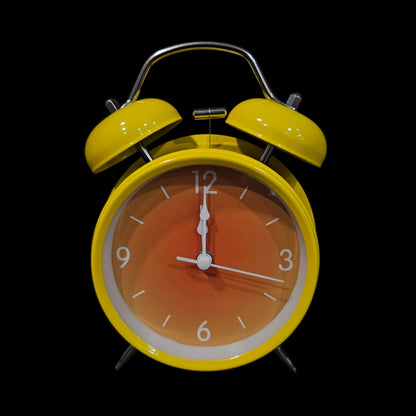 Cute Small Clock with Loud Bell Alarm, Stylish Mini Table Clock for Kids Boys Girls Students Heavy Sleepers Study Table