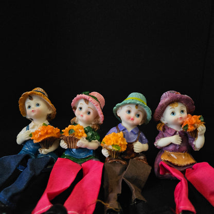 Set of 4 Kids Love couple Statue - Handicraft Decorative Home Interior & Table Decor Figurine / Marriage Wedding Anniversary Antique Gift item Decorative Showpiece
