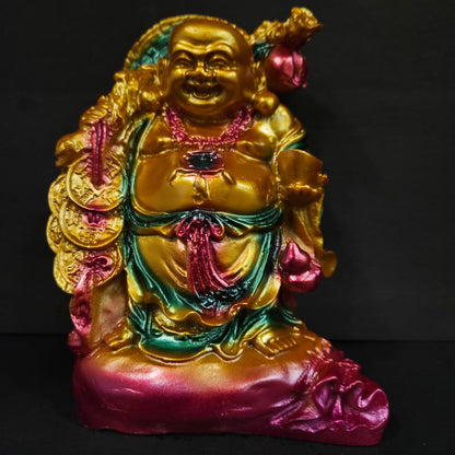 Laughing Buddha with Coins Bag Decorative Showpiece idol