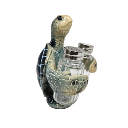 Sea Turtle With Salt and Pepper Shaker Figurines Decorations Set with Holder Figurine for Beach Bar or Tropical Kitchen Decor Table Decorations For Home Gifts