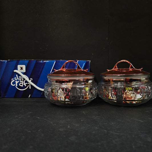 Kanch Jar Craft 2pcs set glass jars for Return gifting