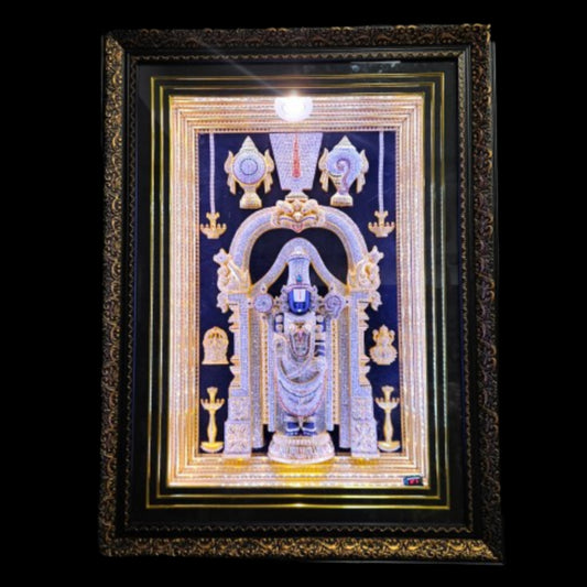 Lord Balaji Big size Photo Frame with multi colour lighting & USB connection slot for Marriage gifting,house warming