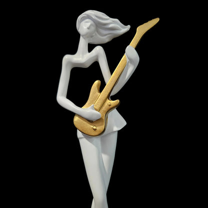 Guitar Performance Musician Showpiece Figurine Table Ornament for Housewarming Gift White | 1Guitarist Figurine