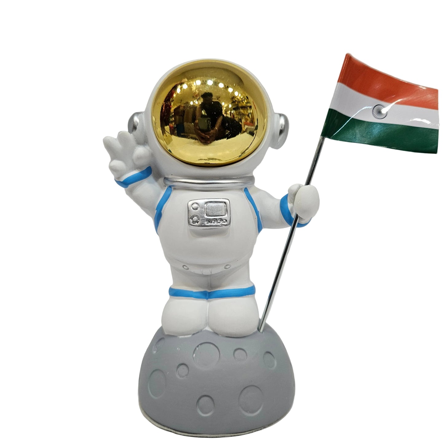 Astronaut with Indian Flag for Home Car Dashboard & Decoration Showpiece Figurine