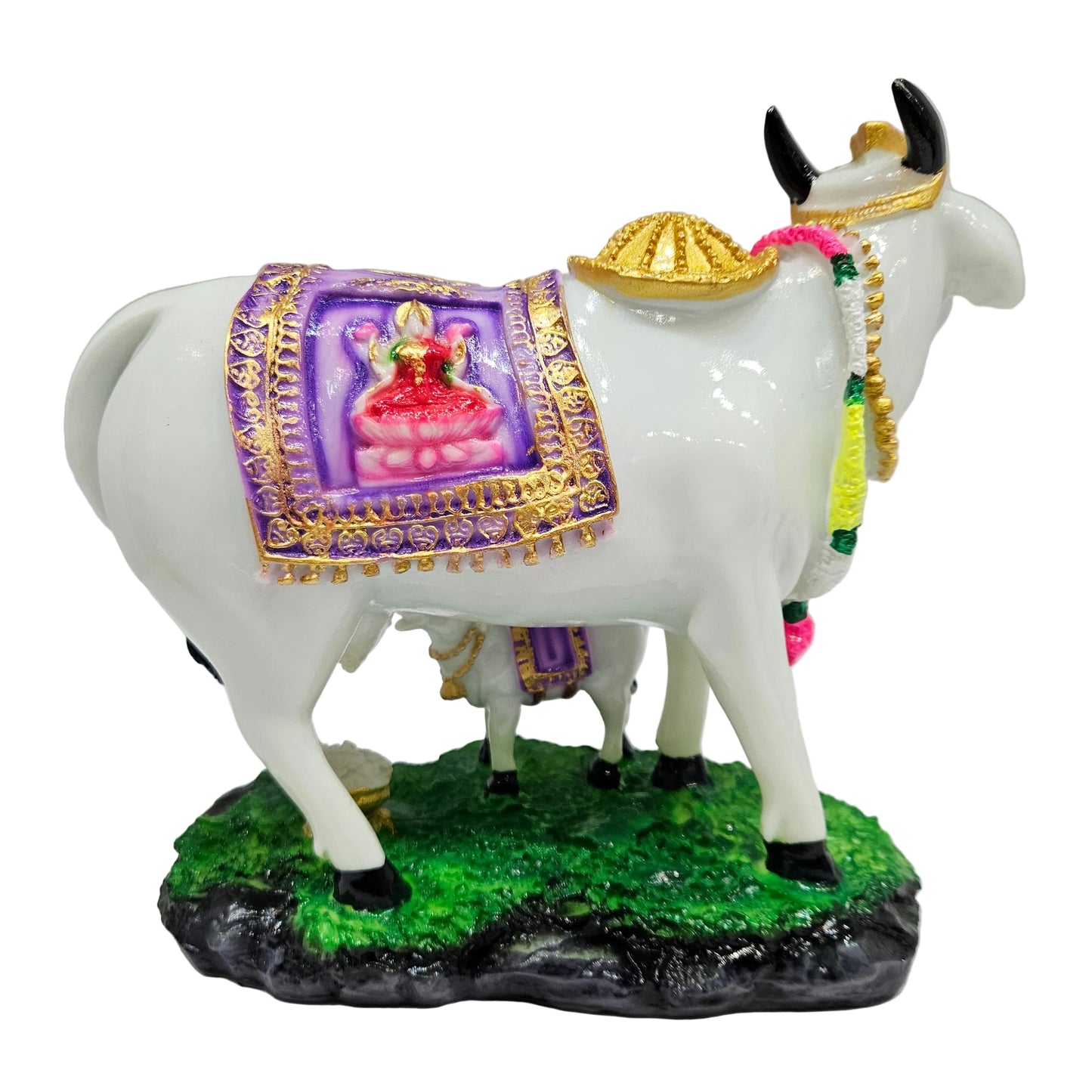 Beautiiful Standing Cow and Calf Separate On Base for Home Decoration