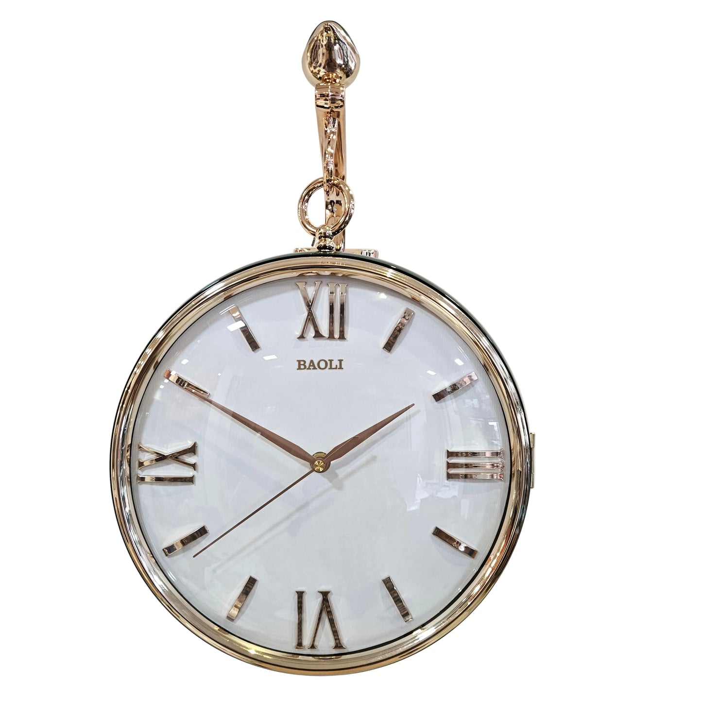 Silent Hanging Double Sided Wall Clock Two Faces Moving Gear Stylish Analog & Roman numerals Analog Latest Wall Clock station Clock for Hallway Office & Home Decor