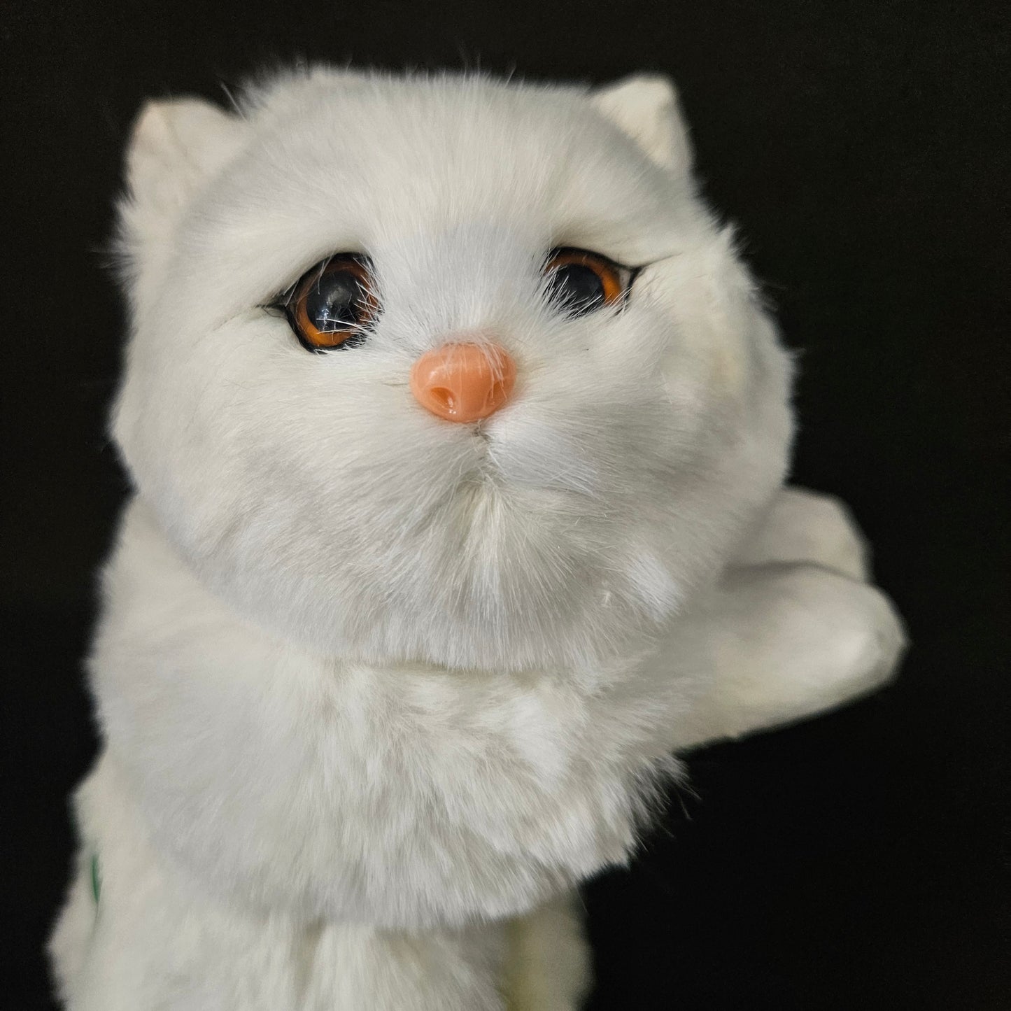 Kitten Model Fur Pet Home Decor Showpiece for Gifts White
