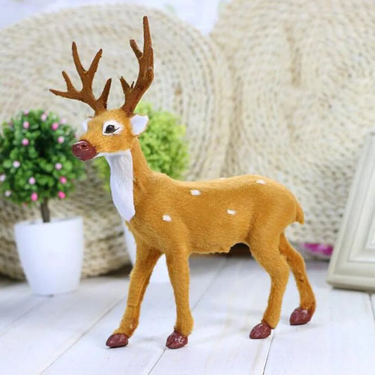 Christmas Reindeer Elk Deer Figurine Ornament Home Decor Toy Gift