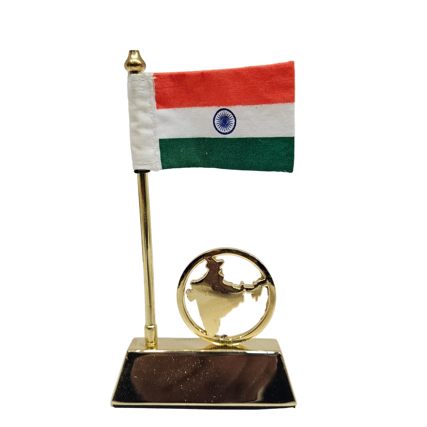 National Flag With Golden Map for Tabletop, Office, Work Desk, Home Decor, Car Dashboard, and Gifting Purpose