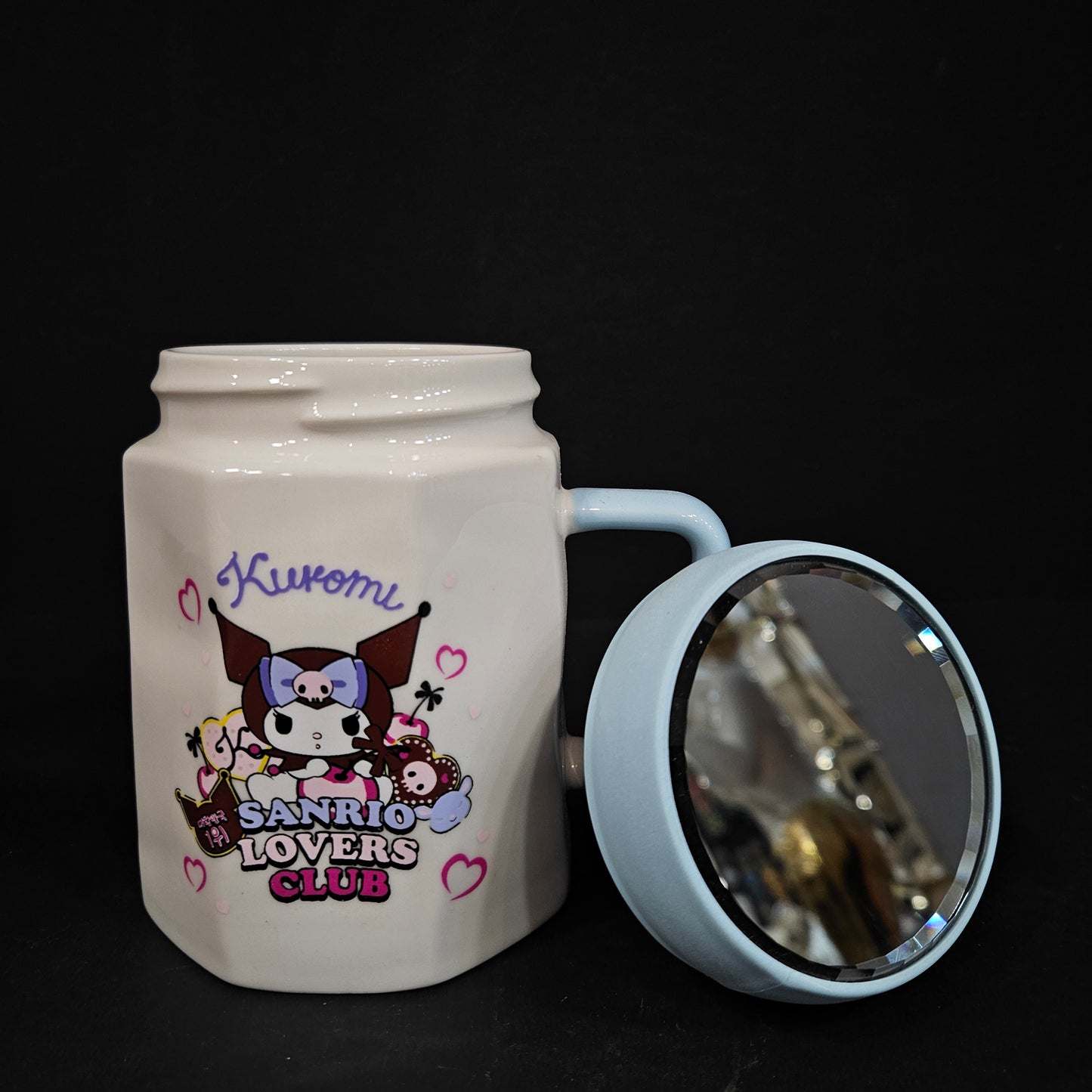 Kuromi cartoon character printed Ceramic mug with white & multiple colours