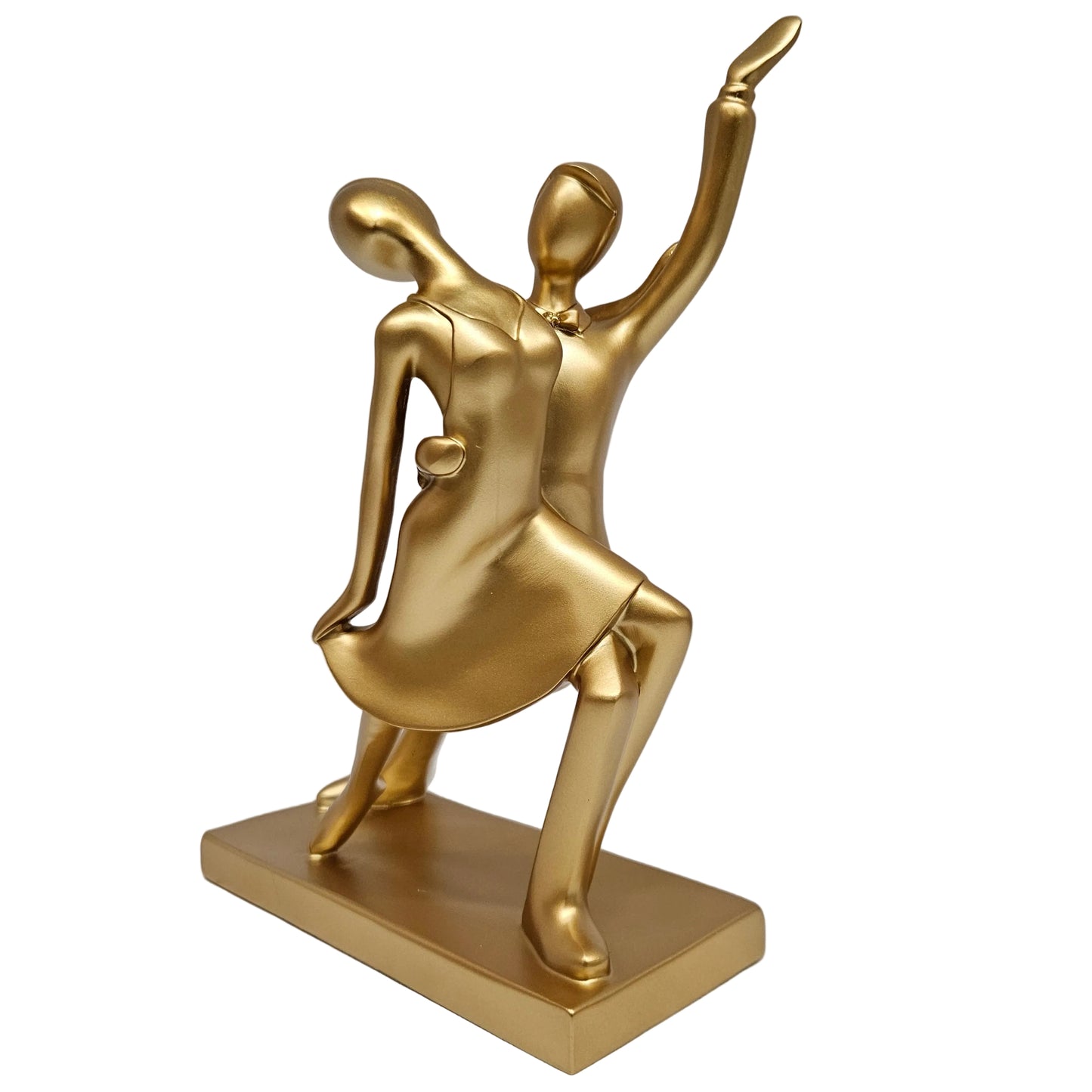 Golden Abstract Couple Statue features a smooth, modern design suitable for home decor