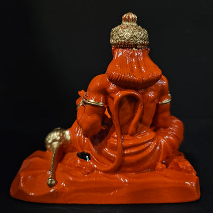 Hanuman with Gada Sitting Lord Bajrangbali Idol for Home Decor Statue Gift