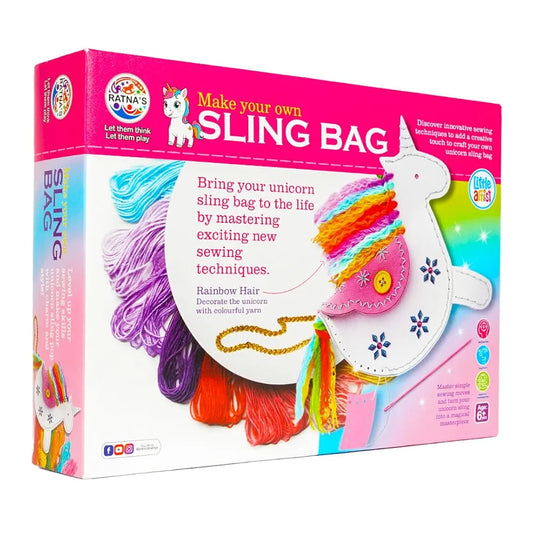 Make Your Own Unicorn Sling Bag DIY Kit, Fun Mess Free Sewing Art and Craft Kit for Kids Ages 6+