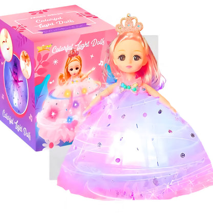 Fancy Dress Musical Dancing Cute Doll Toy With Light & Sound Universal Rotating