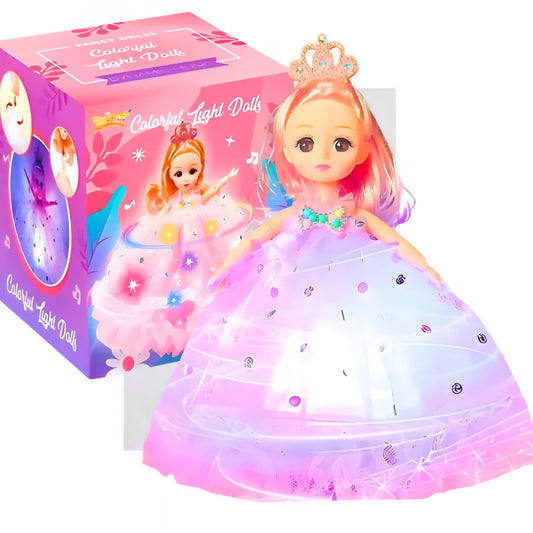 Fancy Dress Musical Dancing Cute Doll Toy With Light & Sound Universal Rotating