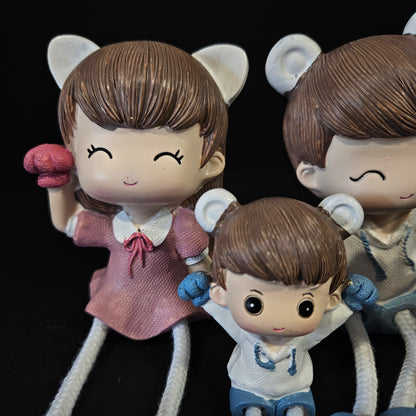 Cartoon Resin Outseam 4pieces set Dolls Hanging Feet Doll Home Wall Decoration
