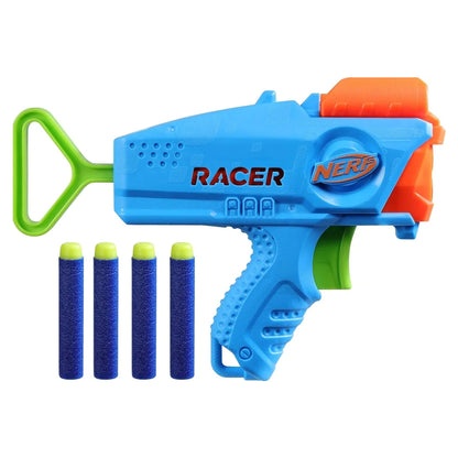 Nerf Elite Junior Racer Easy Play Dart Blaster, 4 Elite Darts, Outdoor Toys for 6 Year Old Boys & Girls