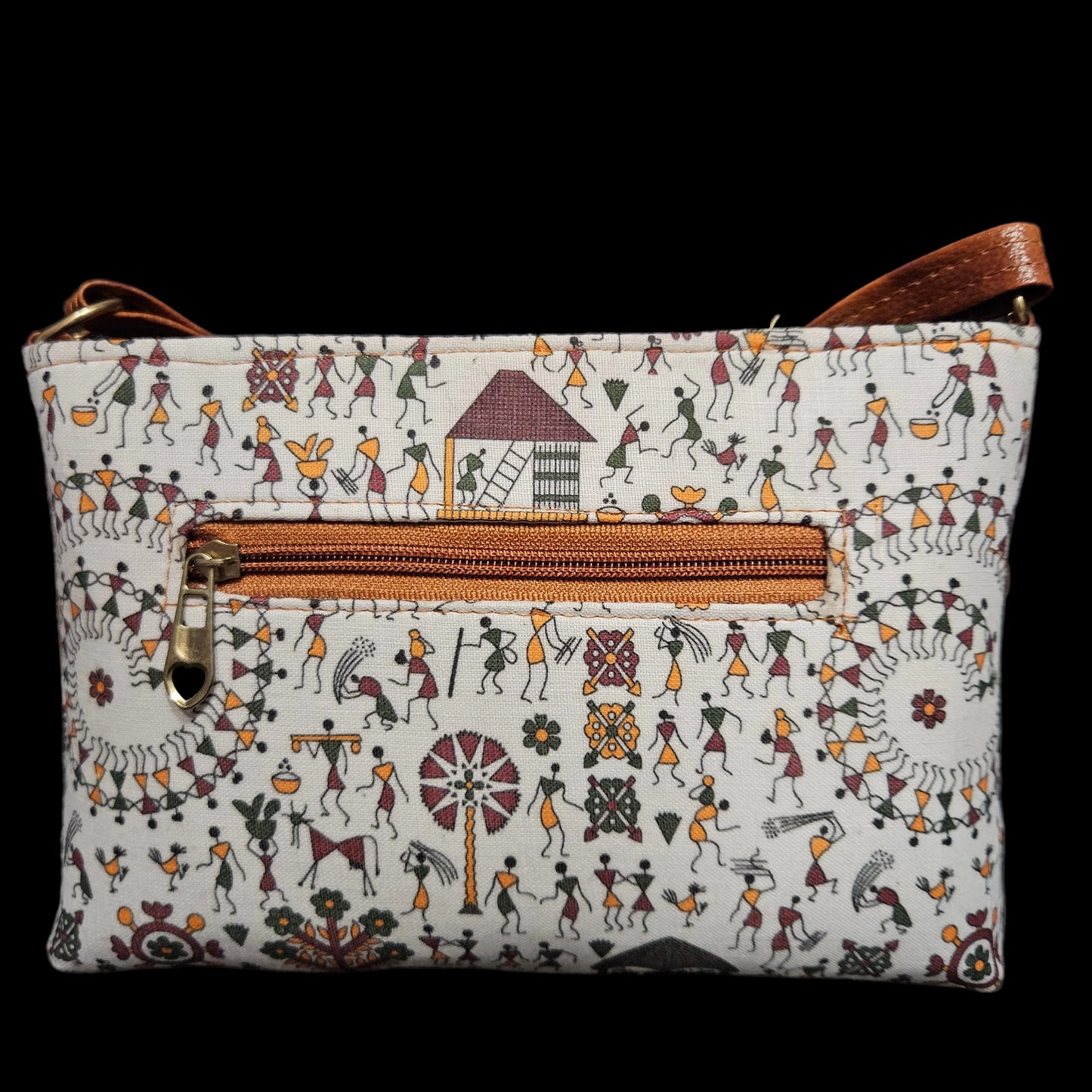 Beautiful Warli Art Designer Sling Bag/Tribal Art Designer Sling Bag For Women/Cross Body Ladies Sling Bag, White