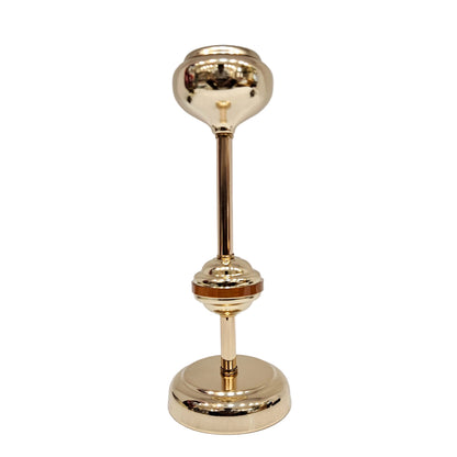 Metal candle holder 3pcs set elegant, antique European-inspired designs with amber glass hurricane cylinders