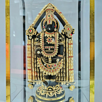 Lord Venkateshwara Balaji 24carats Gold Plated Cabin Idol for Home Decor & Lord Showpiece