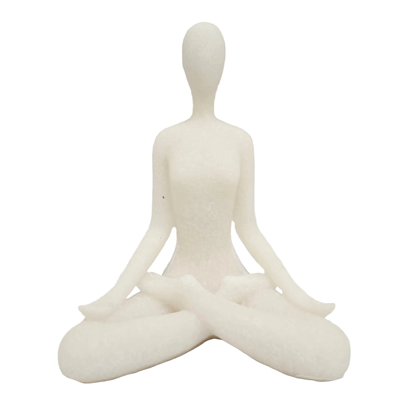 Abstract white yoga sculpture is crafted from resin to capture a serene, meditative pose Showpiece Figurine