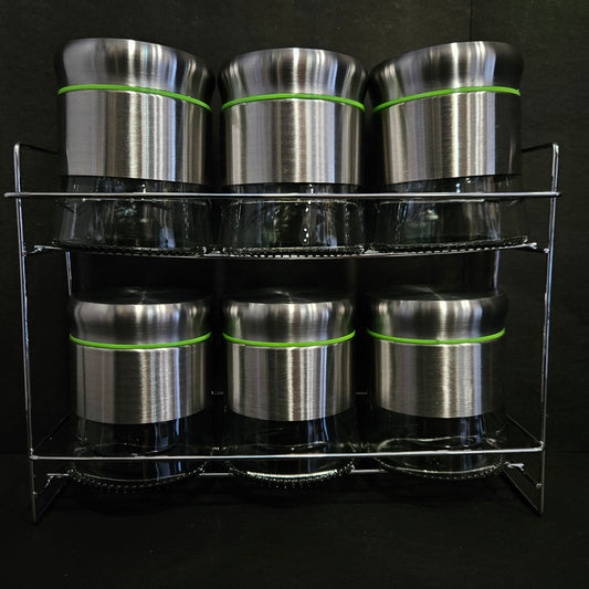 Green kivvi high quality glass exquisite glassware home fashion food Storage 6 pieces set jars