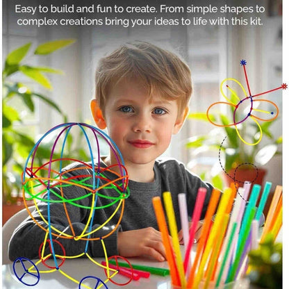 Ratnas senior Straw construction kit to enhance creative mind,visual learning & motor skills