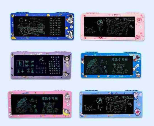 Magic Pencil Case with an attached LCD writing tablet. It combines a pencil case with a reusable writing surface.