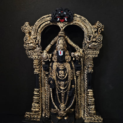 Lord Venkateshwara Idol Gold & Black colored Statue for Home & Pooja room