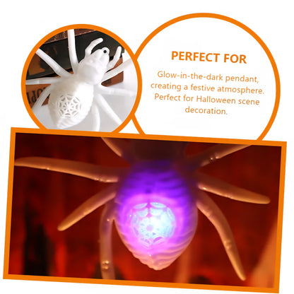 Halloween Glow Spider Scene Trick Arrangement Pendant Spider Model Glowing Spider Hanging Ornament Scary Spider Hanging Decoration Giant Spider Halloween Hanging