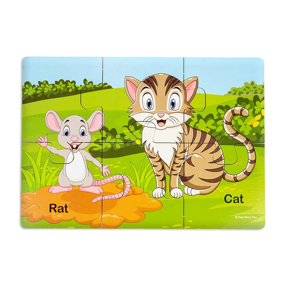 Ratna's My First Wooden Jigsaw Puzzle Domestic Animals for Kids