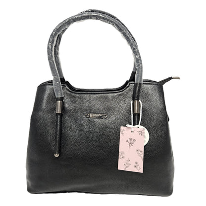 Women’s Premium PU Leather Shoulder Handbag  Tote Bag with Strong Lock, Back Zipper Everyday Office, Travel & Casual Use
