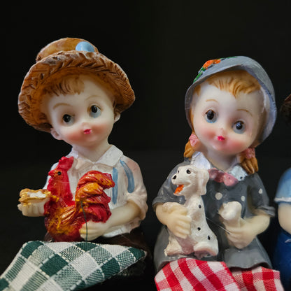 Set of 4 Kids Love couple Statue - Handicraft Decorative Home Interior & Table Decor Figurine / Marriage Wedding Anniversary Antique Gift item Decorative Showpiece