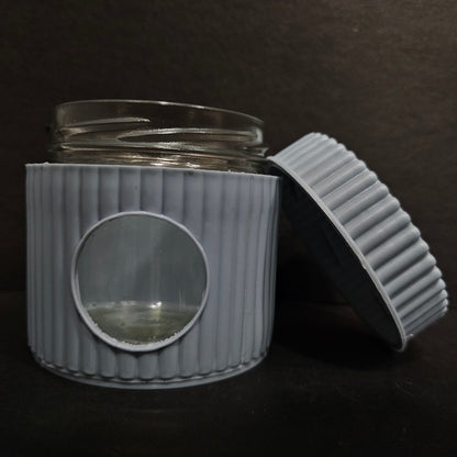 Shelly glassware Cashews glass jar with Window & lid for Return gifts