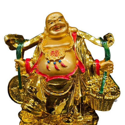 Laughing Buddha Polyresine Feng Shui|Show Piece|Gift Item |Vastu|Decorative Showpiece for Home Décor|Office Desk Table
