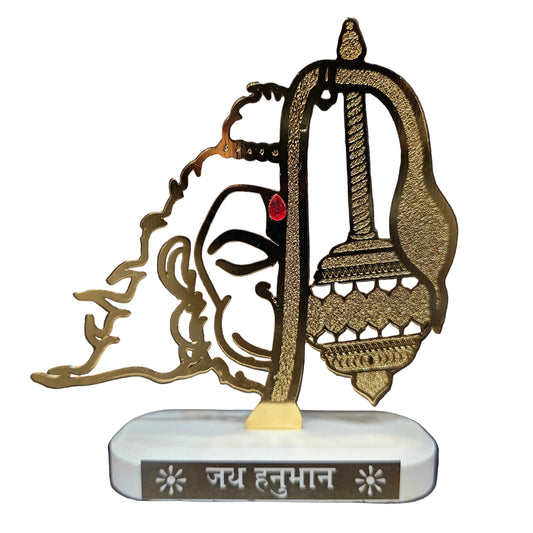 Lord Hanuman Tabletop Sculpture with Elegant Base | Modern Decorative Showpiece for Home, Office, Housewarming Gifts & Car Dashboard