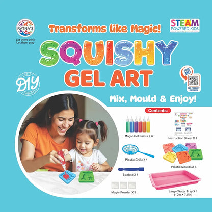 Ratna's Squishy Gel Art DIY Kit, 3D Colorful Soft and Squishy Sea Creatures, STEAM Learning Activity Set, Magic Water Gel Toys for Girls and Boys Ages 7+ Years