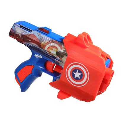 Nerf Marvel Captain America Dart Blaster, 10 Nerf Elite Darts, Holster, Toy Foam Blasters for 8 Year Old Boys & Girls & Up