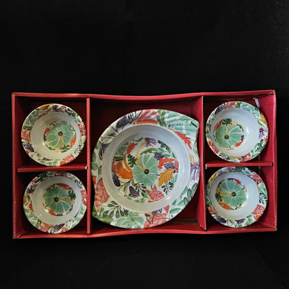 Kanch Magical 1 Donga snack platter & 4 pieces set bowls perfect for Return gifting purpose