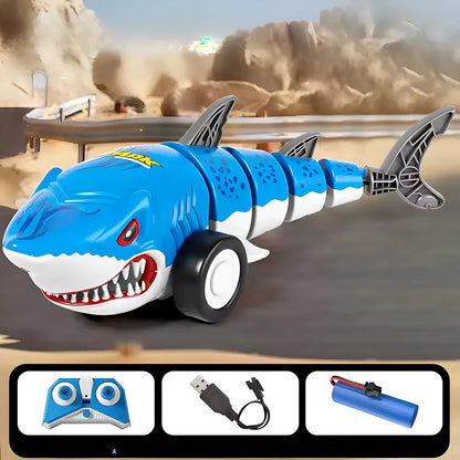 Remote Control Shark Car Toy for Kids Rechargeable 2.4GHz RC Car with Lights & 360° Rotations Indoor Outdoor Stunt Vehicle for Boys & Girls