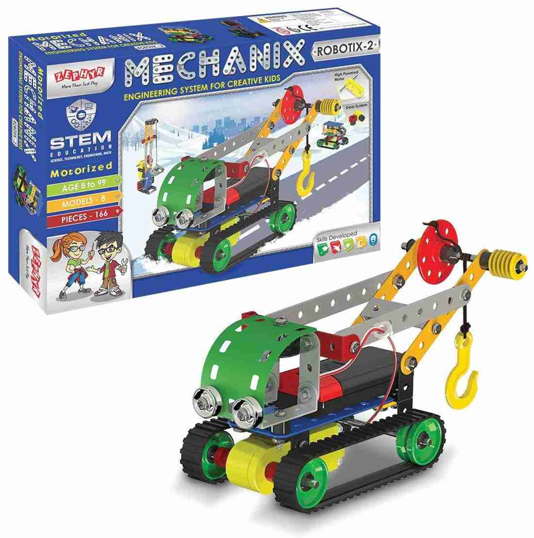 Mechanix engineering system for Creative kids with 8 Models 166 pieces for 8 years to 99 year old