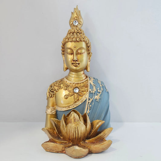 Beautiful Sitting Buddha with lotus flower Idol Statue for Home & Garden Beautiful Home Decor Items for Living Room